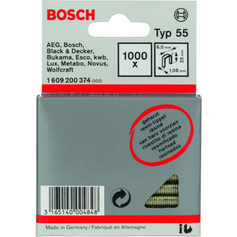 Grapa resina 55: 60x 108x23mm:1.000uds  BOSCH 1609200374