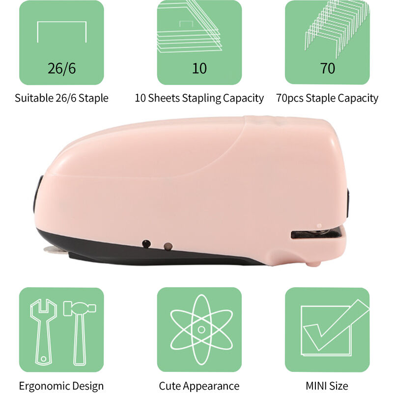 

Grapadora inalambrica electrica automatica Grapadora de oficina de escritorio Capacidad de 10 hojas Menos esfuerzo Soporte 26/6 Grapas para oficina