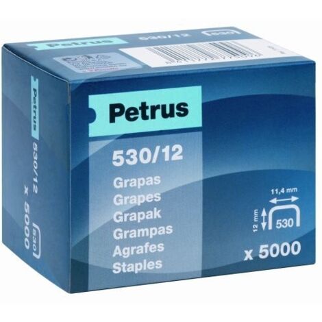 Grapas Cobreadas Petrus 530 12mmPack de 500012mm Pack de 5000