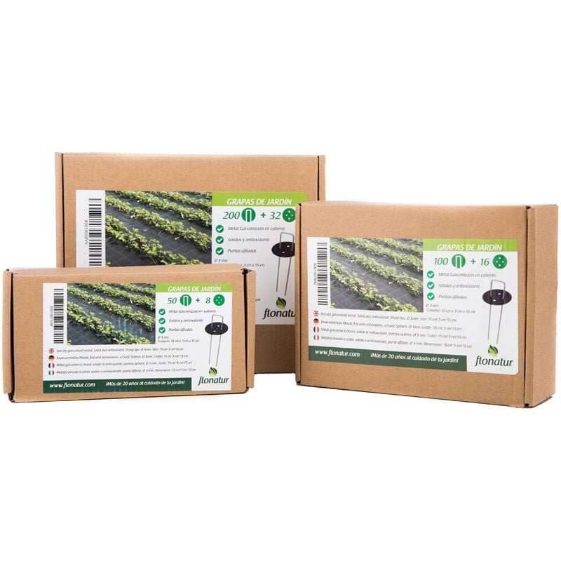 

Grapas de fijación con arandelas para césped artificial. . (500 piquetas + 80 arandelas) - Flonatur