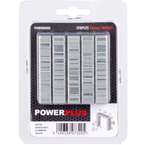 Grapas Powerplus powe90400 acero galvanizado 12 mm 1000 unidades