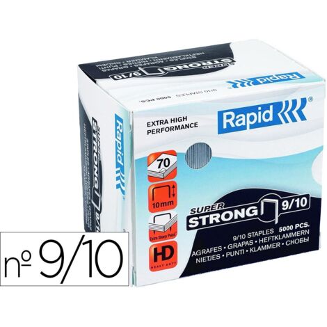 Grapas rapid super strong galvanizadas nº9/10 caja de 5000 unidades