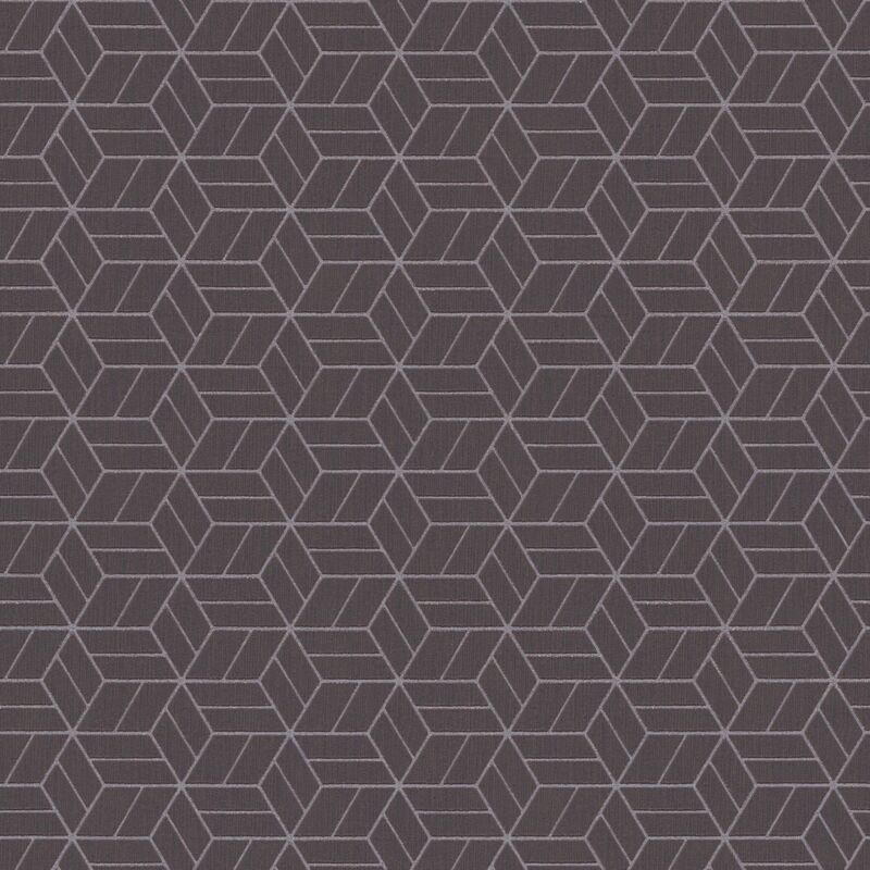 Graphic wallpaper wall Profhome 369201 non-woven wallpaper slightly textured with graphical pattern glittering black silver 5.33 m2 (57 ft2) - black