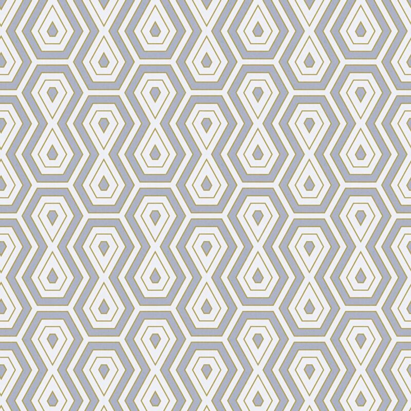 Profhome - Graphic Wallpaper Wall 377076 Non-woven Wallpaper Smooth With Geometric Shapes Matt Grey Gold White 5.33 M2 (57 Ft2)