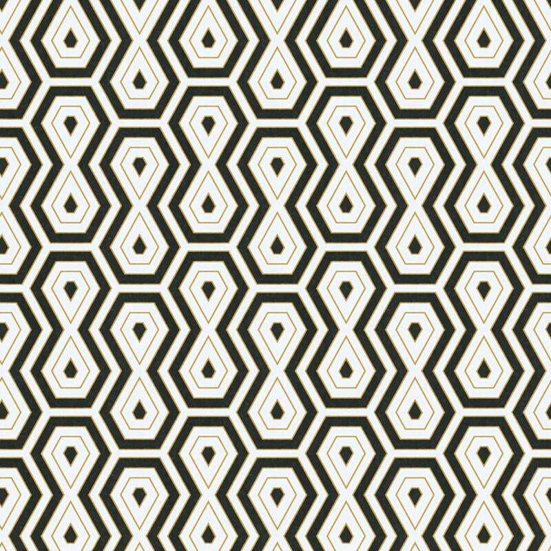 Profhome - Graphic wallpaper wall 377075 non-woven wallpaper smooth with geometric shapes matt gold black white 5.33 m2 (57 ft2)