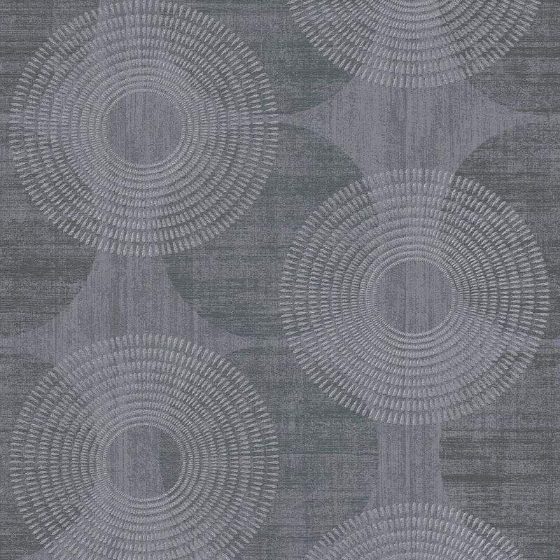 Graphic wallpaper wall Profhome 378326 non-woven wallpaper slightly textured with graphical pattern glittering black grey 5.33 m2 (57 ft2) - black