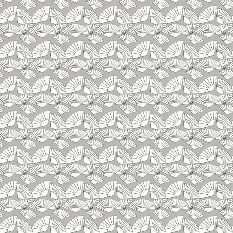 Graphic wallpaper wall Profhome 378471 non-woven wallpaper smooth design and metallic highlights grey silver white 5.33 m2 (57 ft2) - grey