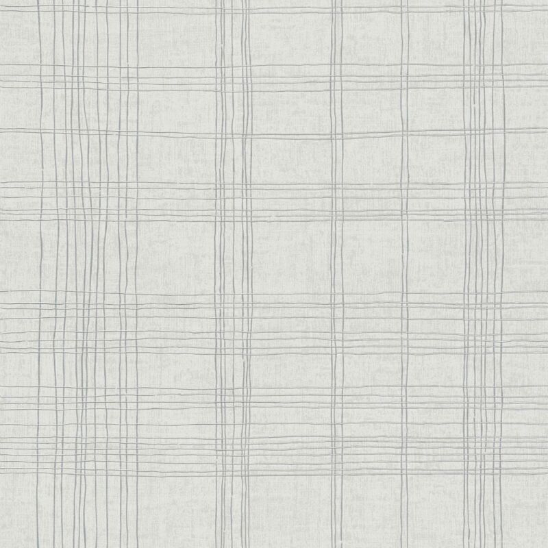 Profhome - Graphic Wallpaper Wall 379191 Non-woven Wallpaper Slightly Textured With Graphical Pattern Shiny Grey White 5.33 M2 (57 Ft2)