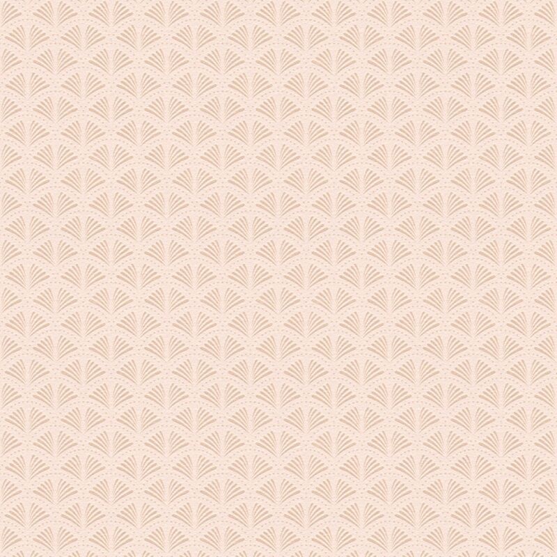 Profhome - Graphic Wallpaper Wall 379572 Non-woven Wallpaper Slightly Textured Design Shiny Pink Beige 5.33 M2 (57 Ft2)