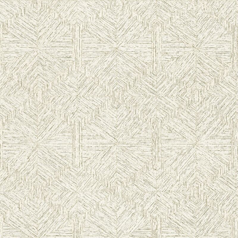 Graphic wallpaper wall Profhome 386903 hot embossed non-woven wallpaper textured with geometric shapes shiny ivory oyster white gold 5.33 m2 (57 ft2)