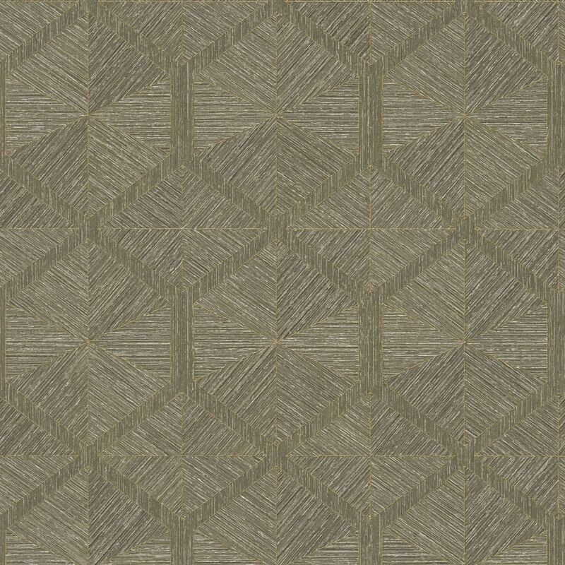 Graphic wallpaper wall Profhome 386904 hot embossed non-woven wallpaper textured with geometric shapes shiny olive olive drab gold 5.33 m2 (57 ft2)