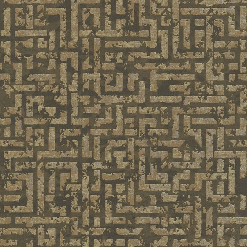 Graphic wallpaper wall Profhome 386955 non-woven wallpaper textured with geometric shapes glittering brown gold silver 5.33 m2 (57 ft2)