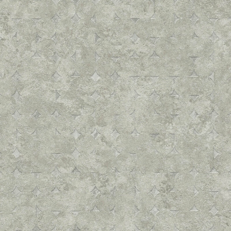 Profhome - Graphic Wallpaper Wall 396564 Non-woven Wallpaper Textured Used Look And Metallic Highlights Grey Green 5.33 M2