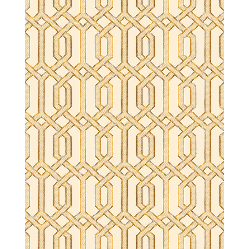 Graphic wallpaper wall Profhome BA220012-DI hot embossed non-woven wallpaper embossed with graphical pattern and metallic highlights beige gold 5.33