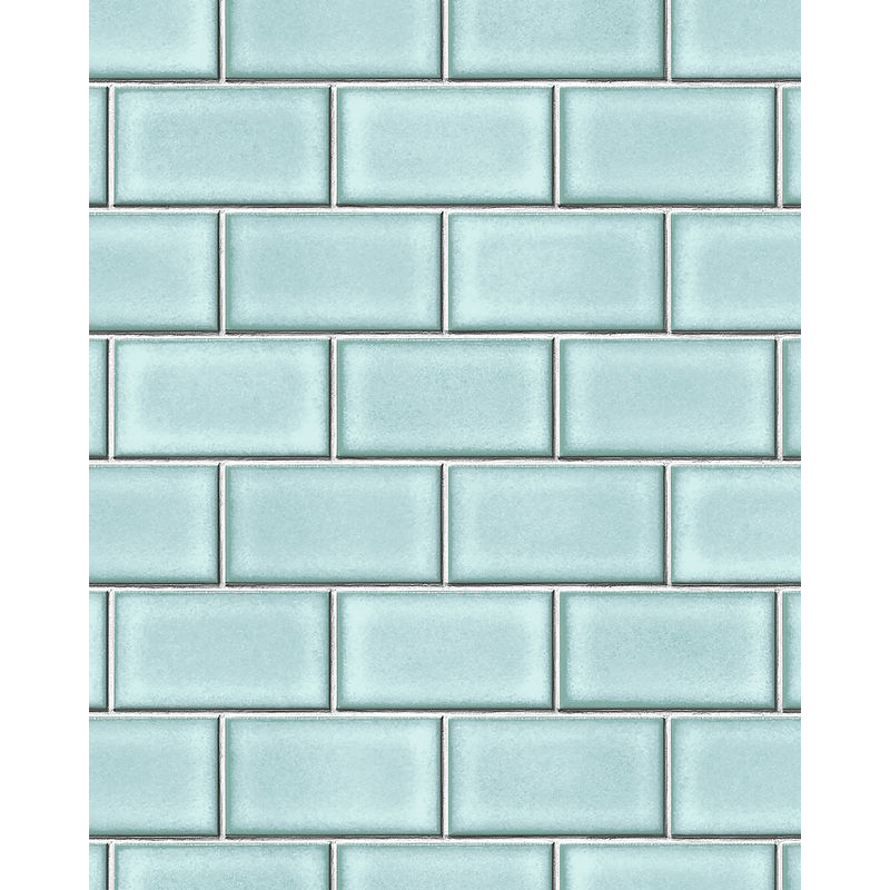 Graphic wallpaper wall Profhome BA220106-DI hot embossed non-woven wallpaper embossed with graphical pattern shiny blue pastel turquoise white 5.33