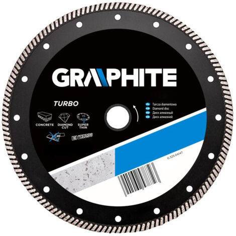 Graphit – 230 mm Turbo-Diamantklinge – Schneiden von Beton und Bewehrung