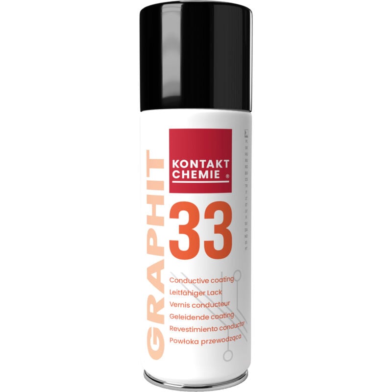 Kontakt Chemie - Laque conductrice graphit 33, Graphite, Noir, Aérosol 200 ml ( Prix pour 1 )