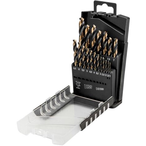 Graphit - HSS-CNC Pro-Tec Bohrer 1-10mm, 19-tlg. - Präzisionsbohrer-Set