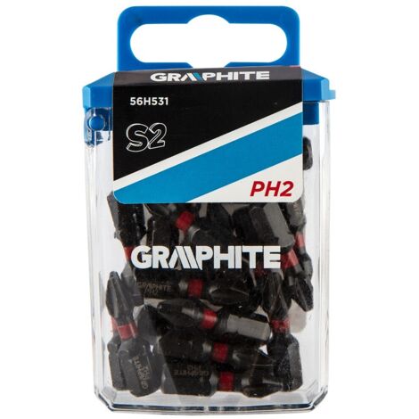 Graphit-Schlagbohrer PH2 25 mm - 20 Stück - Hohe Festigkeit