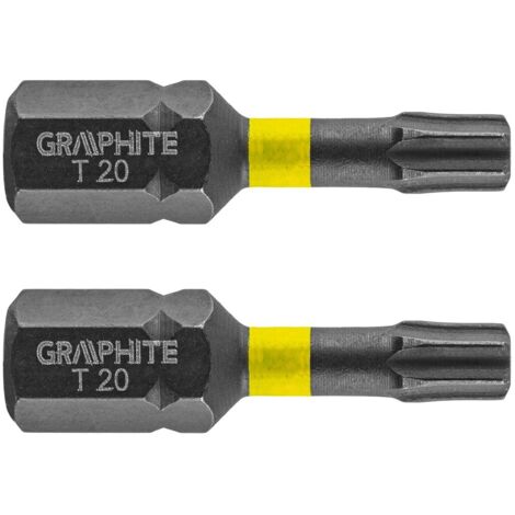 Graphit-Schlagbohrer TX20 25 mm – langlebig, 2 Stk.