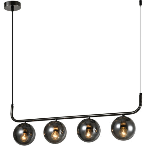 Graphit-Tischleuchte mit Rauchglaskugeln 4xE14 10W ALISA Light Prestige