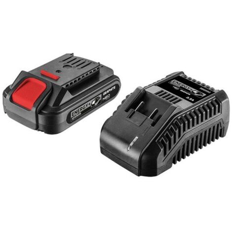 GRAPHITE Kit Energy+: E+ Kit de construcción: 58G001 (Energy+ 18 V, Li-Ion 2.0 Ah) 58G002 (cargador Energy+ 2.3 A), garantiza una carga sin riesgo de pérdida de capacidad