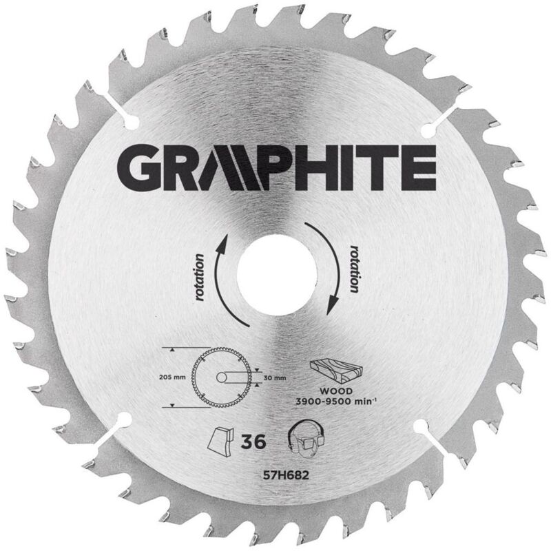 Graphite Graphitblatt 205 X 30 Mm, 36 Zähne – Zum Schneiden Von Holz Und Brettern
