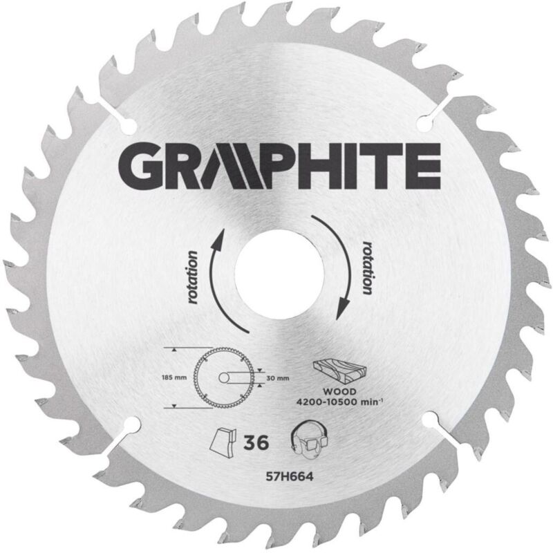 Graphite Widia-sägeblatt, 185 X 30 Mm, 36 Zähne