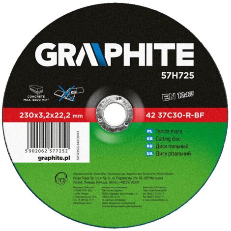 Graphite Trennscheibe für Stein 230 x 3,2 x 22 mm