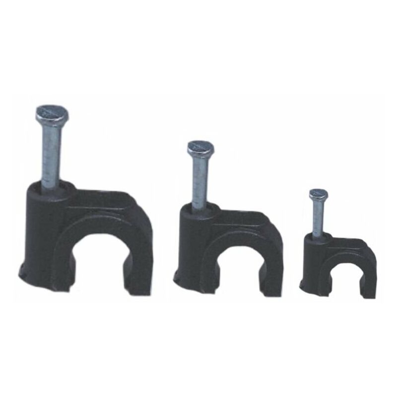 

Grapillas Con Clavo Acero Negra Para Cable Electrico Ø10Mm Caja 100Uds