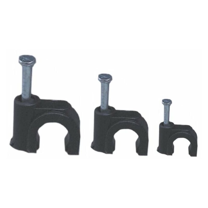 

Grapillas Con Clavo Acero Negra Para Cable Electrico Ø9Mm Caja 100Uds