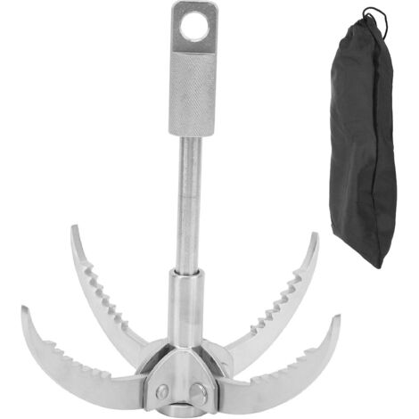 Grappin de Survie 4 Griffes Acier Inoxydable Pliant pour Escalade Randonnée Camping