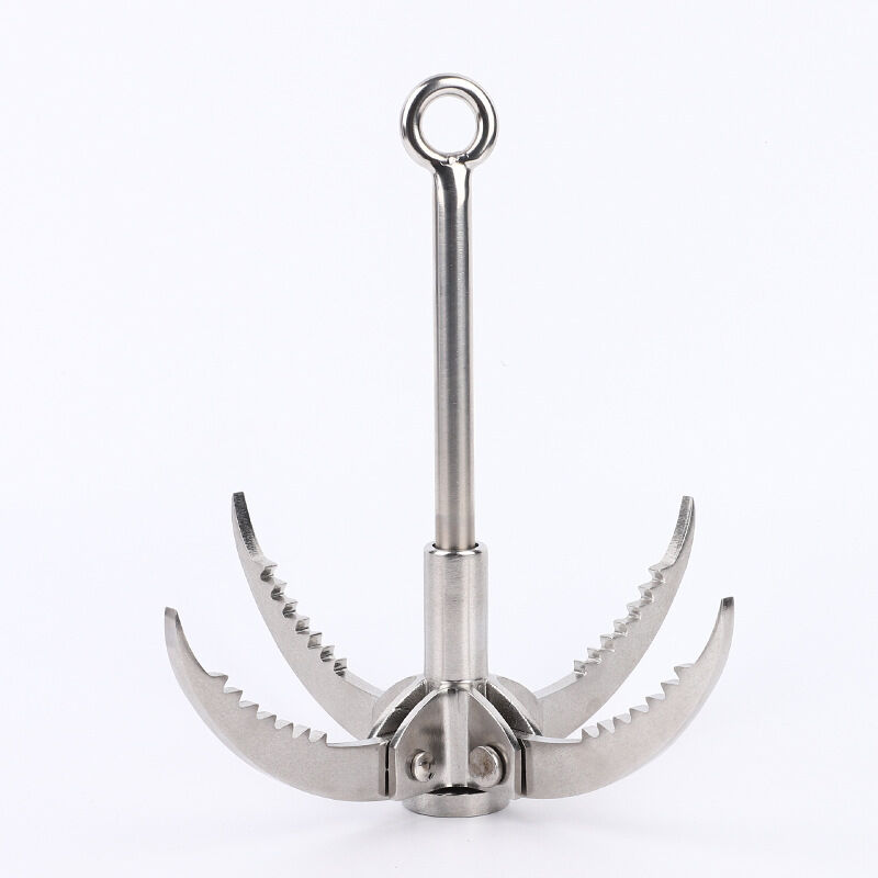 Coocheer - Grappin multifonction - Griffe pliante en acier inoxydable - Robuste - Équipement de camping, de randonnée et d'escalade en plein air