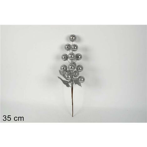 GRAPPOLO BACCHE GLITTERATE SILVER