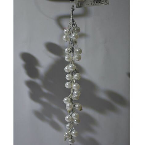 Grappolo con perle argento per addobbi decorazioni natalizi albero di Natale