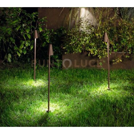 GRASS SINGLE  PALETTO DA ESTERNO LED 4000K 650LM 6W IP65 CORTEN H.82CM