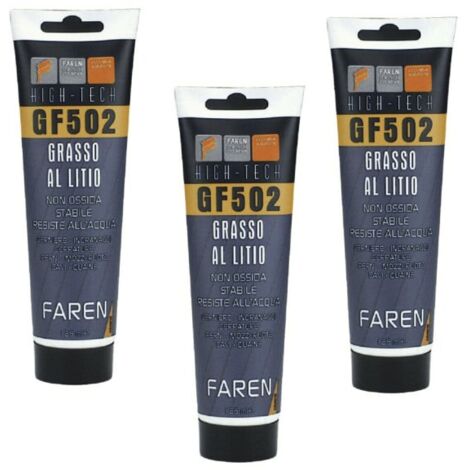 Grasso al litio 3pz universale tubetto 125 ml ingrassatore raffinato lubrificazione 646fa