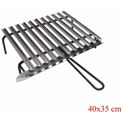 GRIGLIA BISTECCHIERA SCOLA GRASSO ACCAIO INOX GRATICOLA BARBECUE FORNELLO BBQ