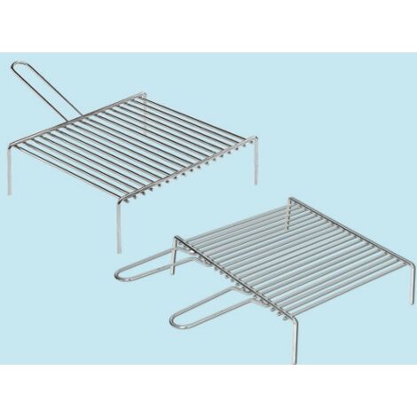 GRATICOLE GRIGLIE IN ACCIAIO CROMATO PER CAMINO BARBECUE CM.35X40 MANICO DOPPIO