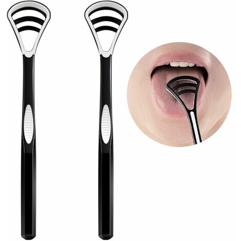 Gratte-langue, nettoyeur de langue 2 pièces, nettoyage de la langue double face, lutte contre la mauvaise haleine, brosse à langue pour éliminer efficacement le revêtement de la langue et rafraîchir l