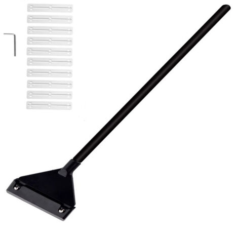 Grattoir à algues pour aquariums, pelle en acier inoxydable, n'abîme pas les plantes d'aquarium, grattoir à algues de 65 cm en alliage d'aluminium