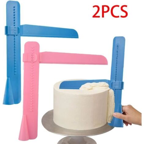 Grattoir à Gâteau,Spatules à Gâteau Réglable en Hauteur,Lisseur à Gâteau au Beurre,Racloir à Gateau Amovible,pour Fondant,Glaçage