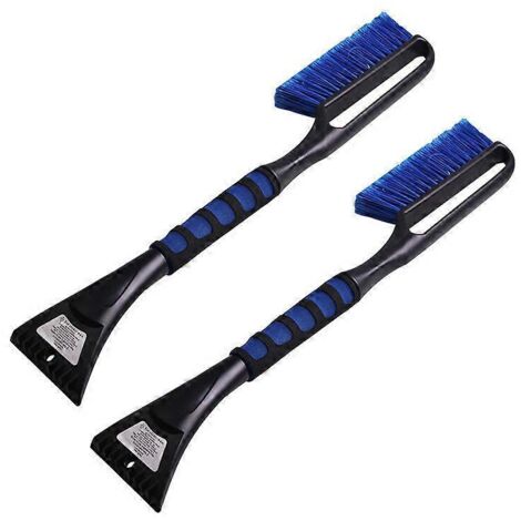 Grattoir à glace 2 en 1 avec balai, brosse à neige de 68,5 cm (27 pouces), grattoir à glace anti-rayures pour voitures, camions et VUS