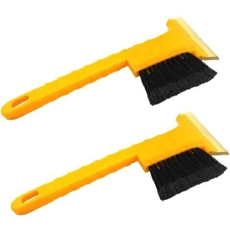 Grattoir à glace 2 en 1, grattoir à neige avec brosse, outil de nettoyage de voiture multifonction pour enlever le gel et la neige du pare-brise, lot de 2