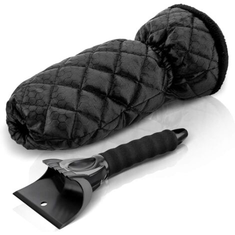 Grattoir à Glace Anti Givre pour Voiture avec Gant Séparable Raclette Pare Brise Grattoir à Neige Pelle à Neige pour l'hiver en Tissu Oxford-Fei Yu