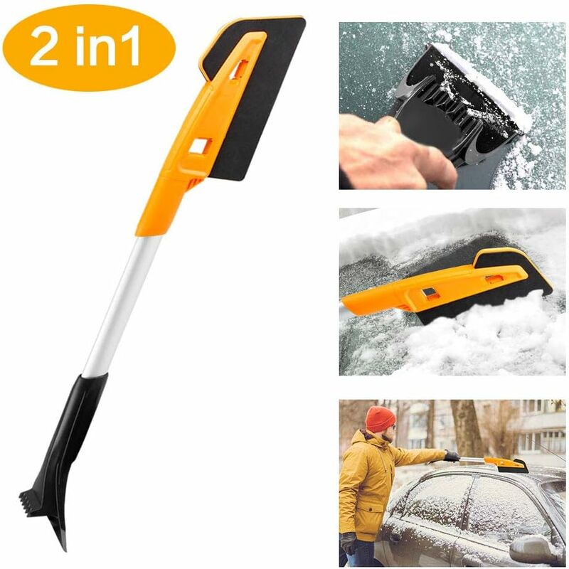 Grattoir à Glace Anti Givre Voiture avec Gant Doublure chauffante et Imperméable Raclette Pare Brise Grattoir à Neige Elastique Enserré 2 pcs Fei Yu