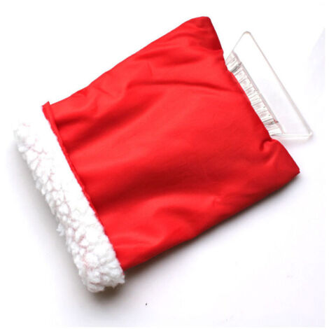 Grattoir à Glace avec Gant Isolé  Gratte-Glace Pare-Brise Anti-Froid  Outil de Dégivrage Hiver  Intérieur Doublé Chaud  Rouge