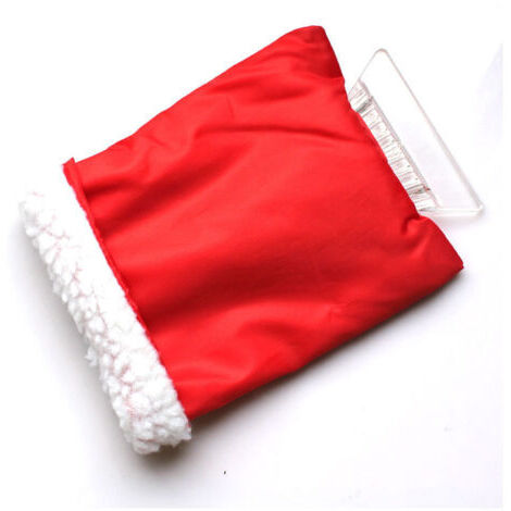 Grattoir à Glace avec Gant Isolé – Gratte-Glace Pare-Brise Anti-Froid – Outil de Dégivrage Hiver – Intérieur Doublé Chaud – Rouge