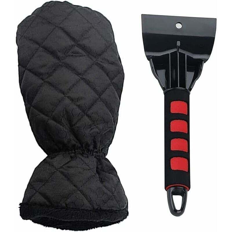 Grattoir à Glace avec Gant pour Voiture, SUV et camionnette, raclette Givre Robuste pour dégivrer Les Pare-Brise et Les vitres de Voiture, idéal pour