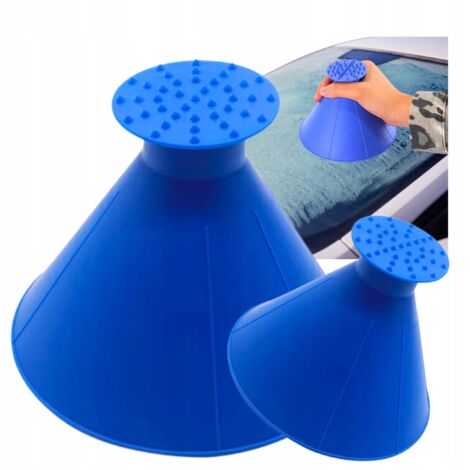 Grattoir à glace conique pour voitures 2 en 1 en plastique + entonnoir